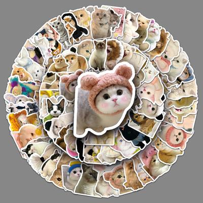 100 Cute Cat Cartoon Creative Goo Card Hand Book Decorative Water Cup Phone Shell Guitar Sticker