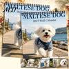 Thick Paper Monthly Planner 2027 Maltese Wall Calendar, Cute Dog Photography Hanging Pet Jan.2027-Dec.2027 12 for Home Office Academic Organizer