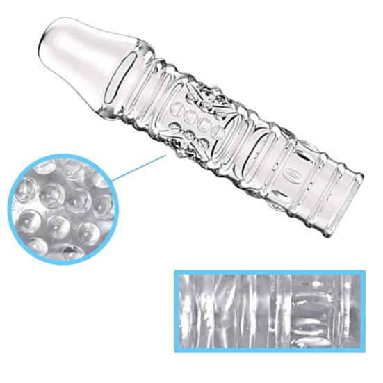 Reusable Clear Penis Extension Sleeve Girth Enhancer Delay Ejaculation Sex Toy