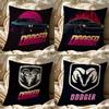 1P-Doodge Automobiles Cushion Cover Cushion Cover Pillowcase, Anti-Mite Invisible Zipper, Linen Sofa Cushion