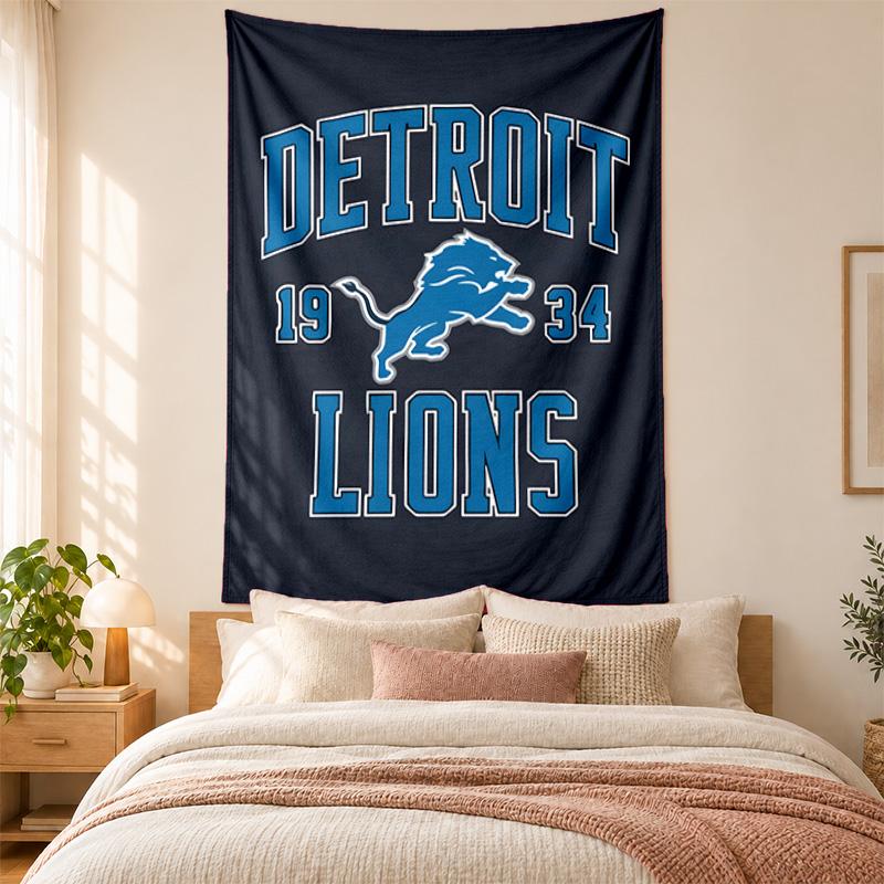 Detroit Lions Tapestry Highquality for Decorating Living Room Bedroom Dorm Walls Ideal As Bedroom Wallart Orholiday Gift