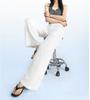 Petite Women's White Linen Wide-Leg Pants - Summer 2026, Lightweight, Wrinkle-Resistant, Extra Long, Casual Fit