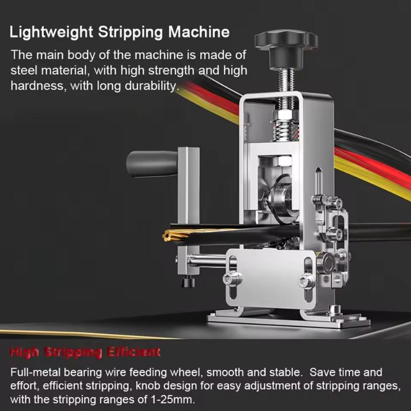 Portable Wire Stripper Manual Wire Stripping Tool 1-25Mm Cable Electric Peeling Machine With Hand Crank Hand Electric Drill