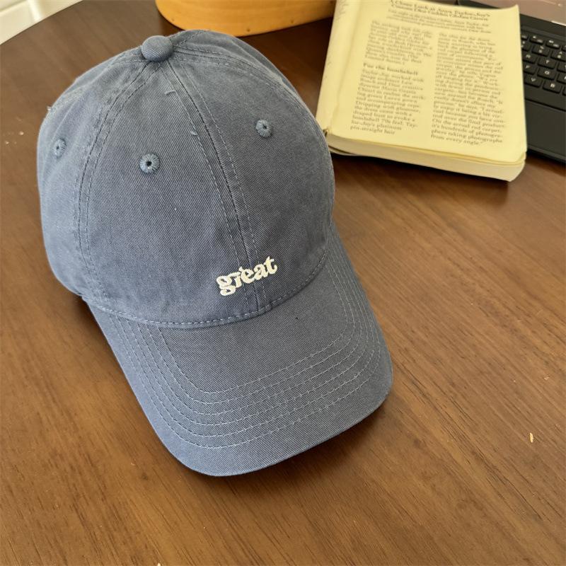 

Large-sized hat with enlarged and widened brim, making a big face appear smaller, versatile, with letter embroidery, men s cap 56-59cm [adjustable]