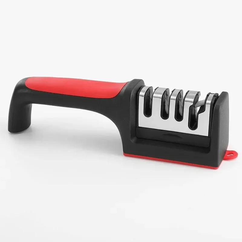 

2024 НОВЫЙ НОВЫЙ Точилка для ножей Ручная Многофункциональная Тип 3/4 ступени Инструменты для быстрой заточки Нескользящая основа Кухонные ножи Аксессуары нож A-4 in 1-M