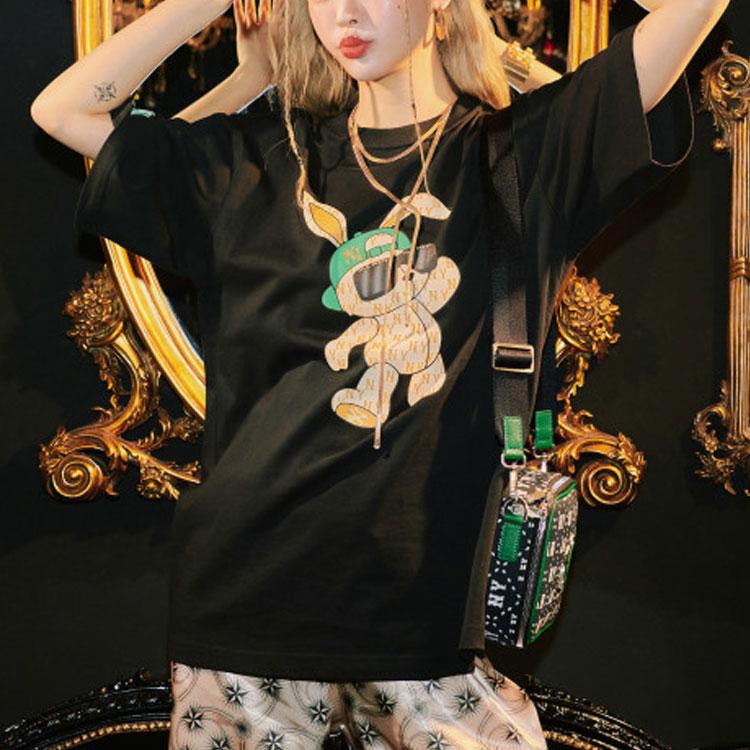 New MLB Drop Shoulder Sleeve T-Shirt Unisex Black 3ATSQ0131-50BKS