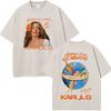 Karol G Viajando Por El Mundo Tropitour  Graphics T Shirt Unisex Women Fashion Cotton Loose Casual Vintage Washed Tshirts Tops