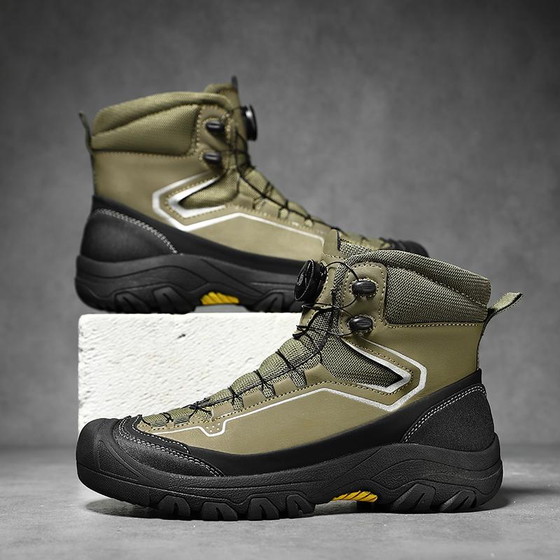 Fashion Upgraded Non-Slip Training Boots Male Outdoor High Top Shoes New Arrival Hiking Shoes Men Casual Leather Ankle Boots Biker Botas