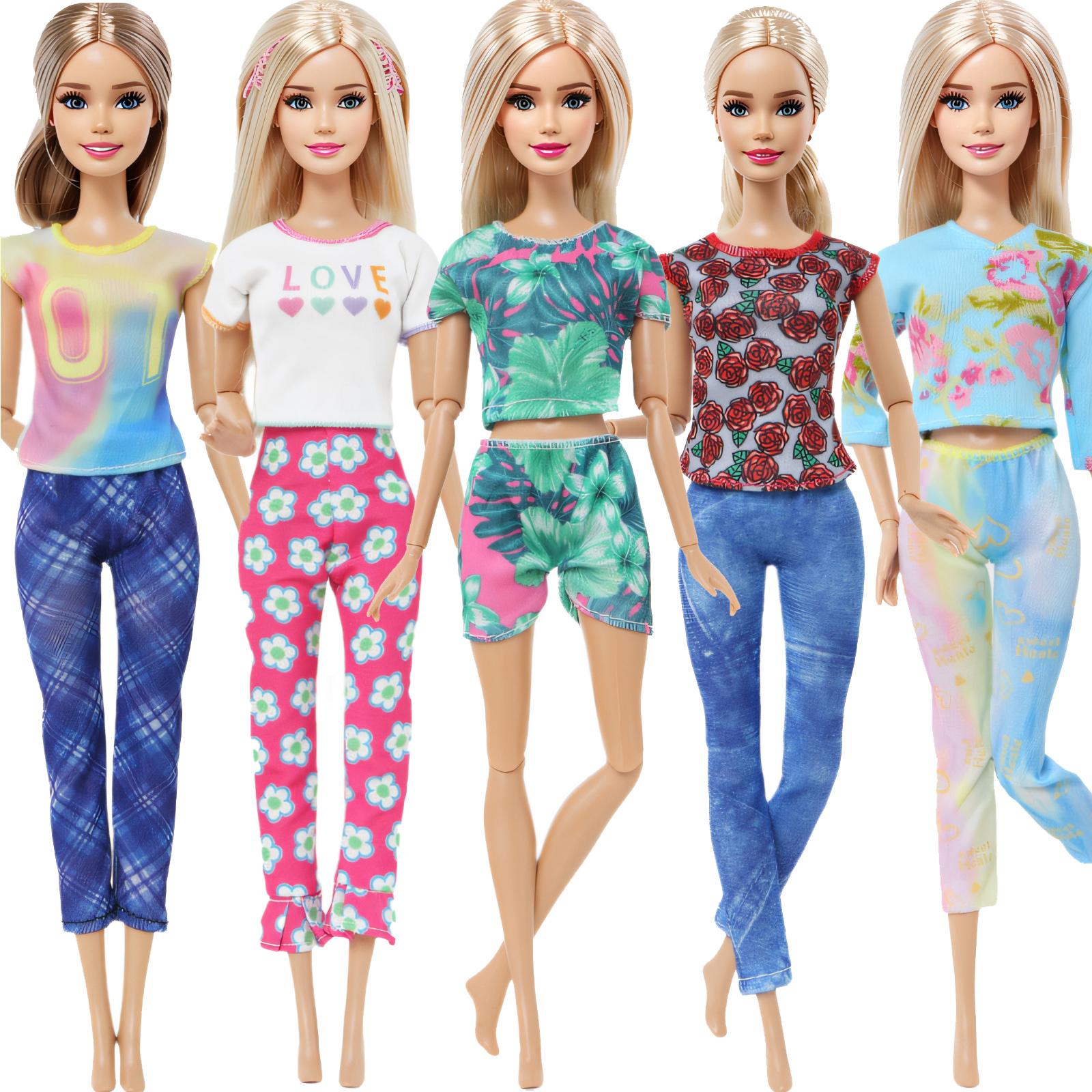 

Мода Змішаний Стиль Вбрання Барвиста Весільна Вечірня Сукня Футболка Штани DIY Аксесуари Одяг для 11.5 Ляльки Дитяча Іграшка