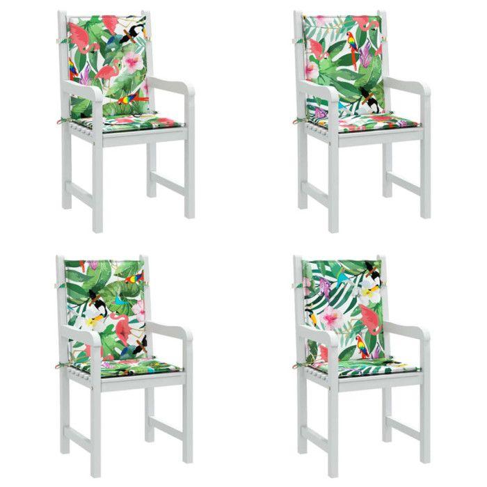 VidaXL Low Back Chair Cushions Set of 4 Multicoloured Fabric 361326
