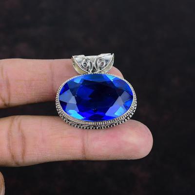 Faceted Tanzanite Quartz Pendant Natural Gemstone Pendant 925 Sterling Silver Pendant Antique Jewelry Handmade Vintage Pendant Gifts For Her