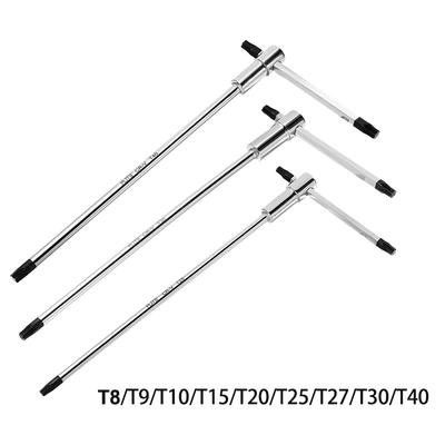 Llave Torx en Estrella en Forma de T Deslizante T8 T9 T10 T15 T20 T25 T27 T30 T40 Llaves Ajustables para Giro Rápido Herramientas Manuales de Reparación de Automóviles