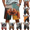 Men's Halloween Print Casual Drawstring Waist Shorts Lightweight Comfortable Relaxed Fit Summer Beachwear