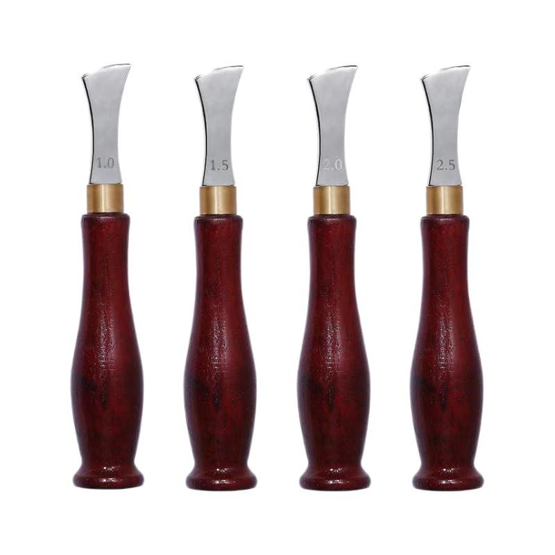 4pcs/set Leather Edge Tools Set Edge Stitching Punch for Leather Edge Finishing Saddle Stitching Leathercraft Leather Workers