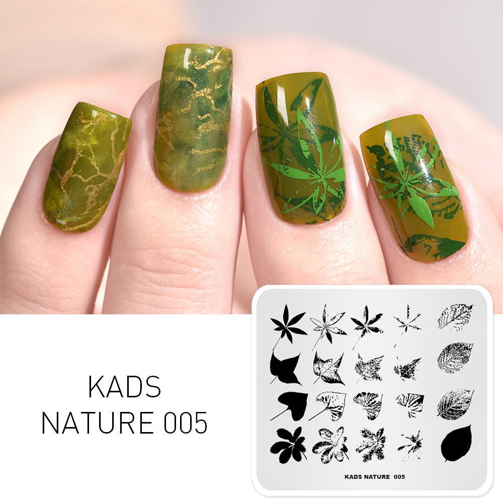 

KADS Nature 005 надпечатка различных листьев, изображение клена, шаблоны, шаблон изображения «сделай сам», трафарет, инструменты для красоты, пластина для штампа для ногтей