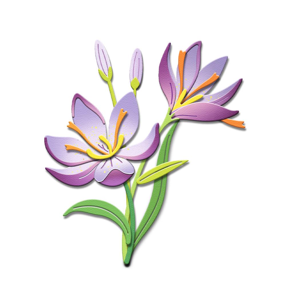 Orchid Pattern Carbon Steel Embossing Die for Paper Crafts