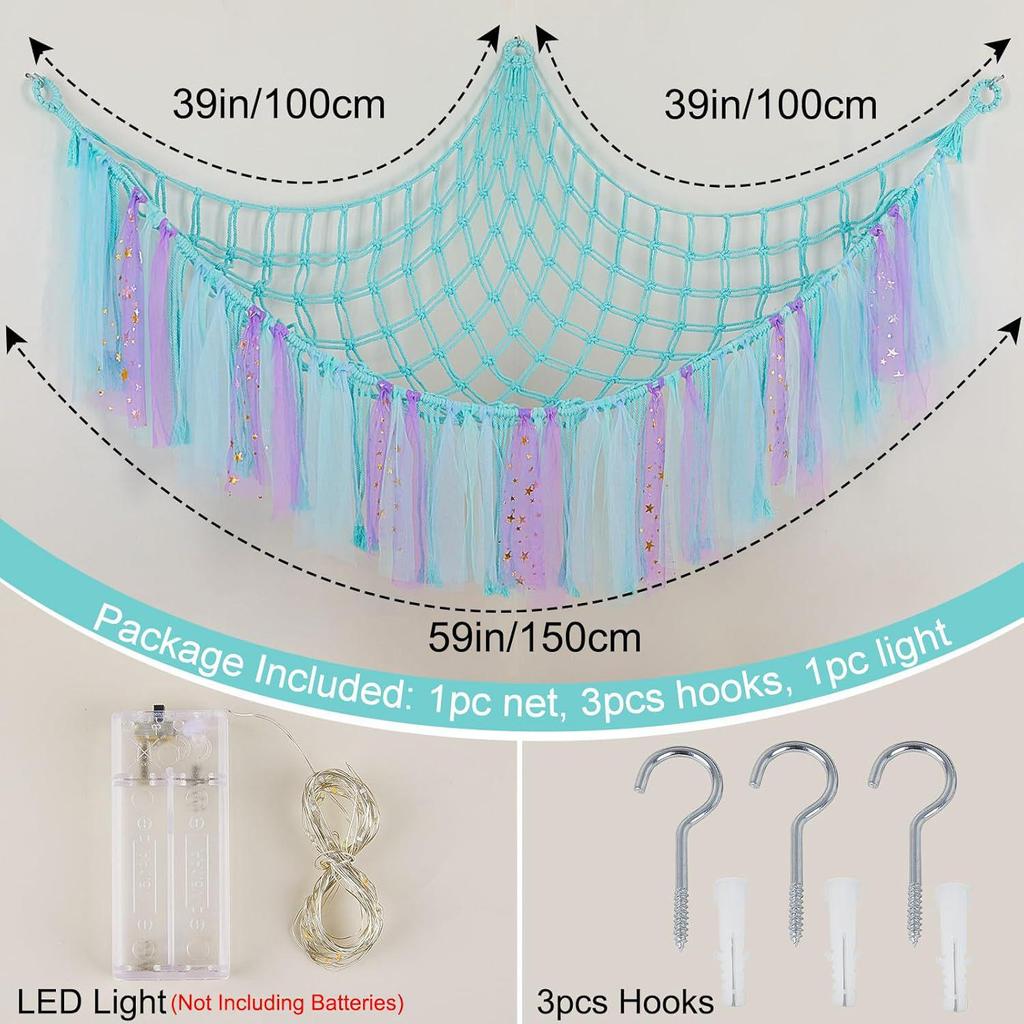 Large Plush Toy Hammock Net for Stuffed Animal Storage In Children's Bedrooms