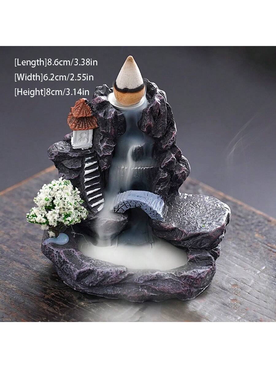 

1pc high-quality resin incense burner, creative incense burner for viewing smoke reflux, home decoration aromatherapy decoration