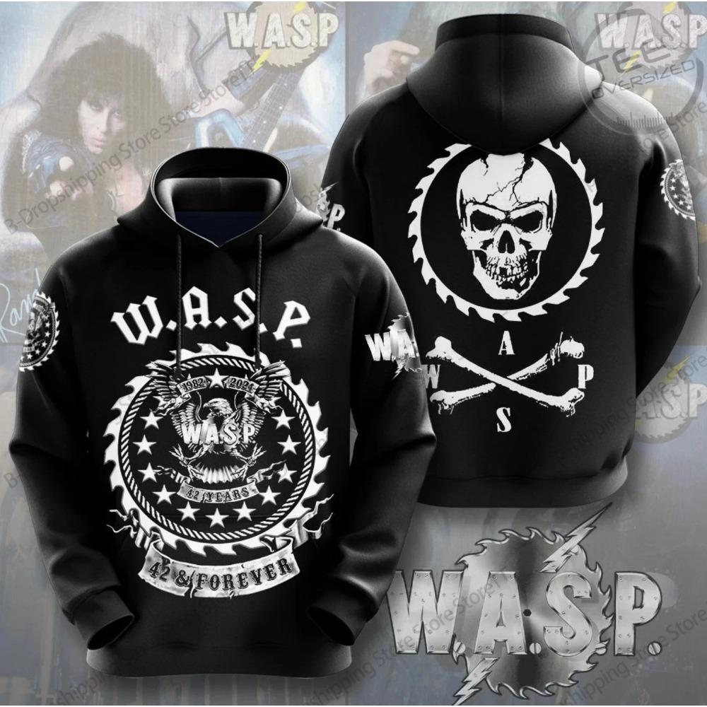 2026 New Rock Wasp Band 3D Print Hoodie Men Women Fashion Casual W.a.s.p. Band Hoodie Sweatshirt Casual Tracksuit Men's Clothing