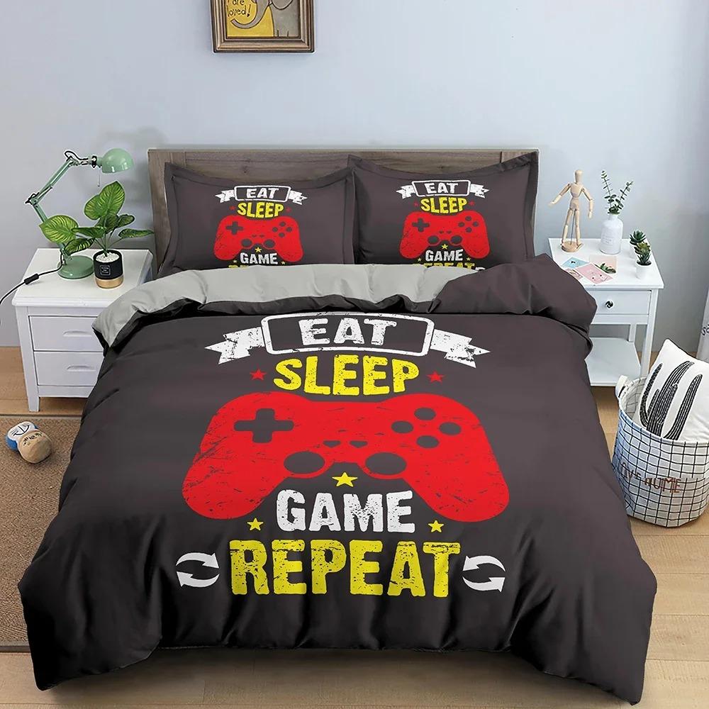 

Gamepad Quilt Cover Bed Cover Package Designed for Kids Bedroom Quilt Cover With Pillowcase Cozy Bedclothes King Dimension Single Size Single Size EU Single 135x200cm