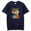 Vintage Born 1980 Graphic T Shirts Birthday Gift Cotton Short Sleeve Tshirts Unisex New Shirts And Tshirts Print T Shirt