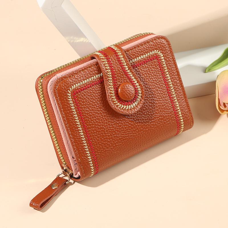 Women's Hong Kong Style Multi-Card Slot Zipper Wallet - Versatile, Large Capacity Purse and Card Holder.