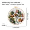Cross Stitch Needlepoint Kit with Needle Thread Instructions Christmas Series Craft Needlework Multi-Purpose for Adults Beginner