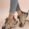 2025 New PU Versatile Women's Vulcanized Sneakers Mixed Color Lace Up Breathable Outdoor Comfortable & Hot Sale Casual Shoes