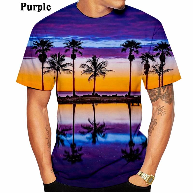Classic Coconut Tree 3D Printed Couple T Shirt Men Women Hawaii Vacation Party Casual Fashion T-shirt Kid Street O-neck Tee Tops
