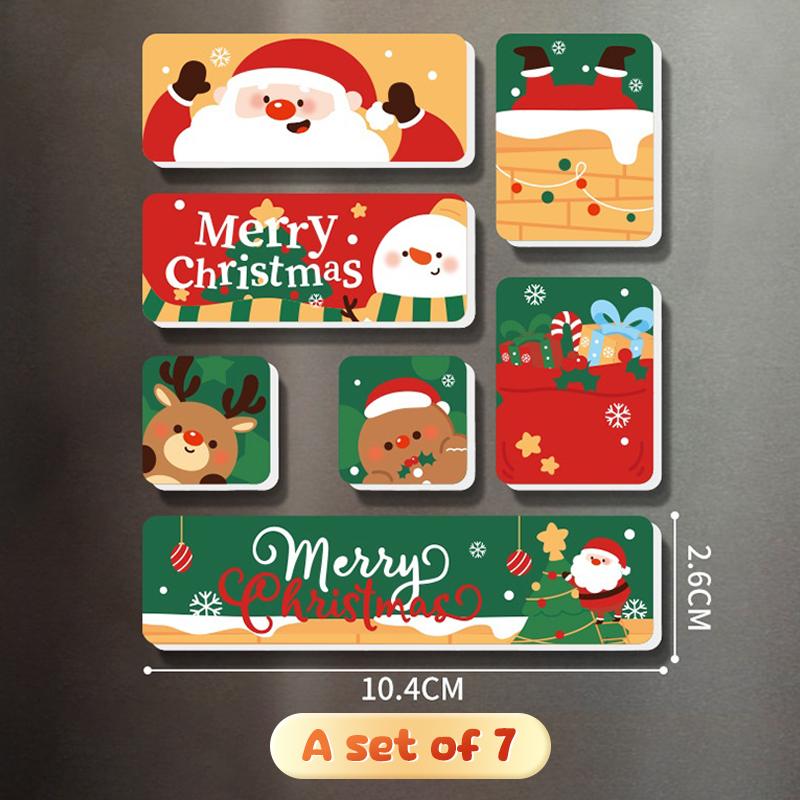 Artistic Christmas Fridge Magnet Collection - DIY Designs of Santa, Snowman and Christmas Tree - Perfect Kitchen Present