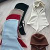 Winter Balaclava Hat Scarf for Women Warm Knitted Hooded Caps Outdoor Warm One-Piece Neck Collar Beanies Hats for Girls