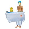 Funny Inflatable Bathtub Duck Costume for Party, Half Body Cartoon Outfit for Singles Day, Walking Bathtub Inflatable Suit