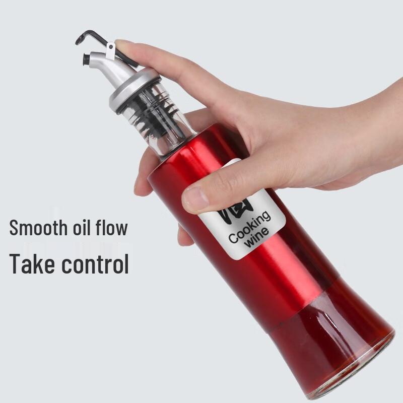 Huihuang Stainless Steel Glass Oil & Vinegar Dispenser Set