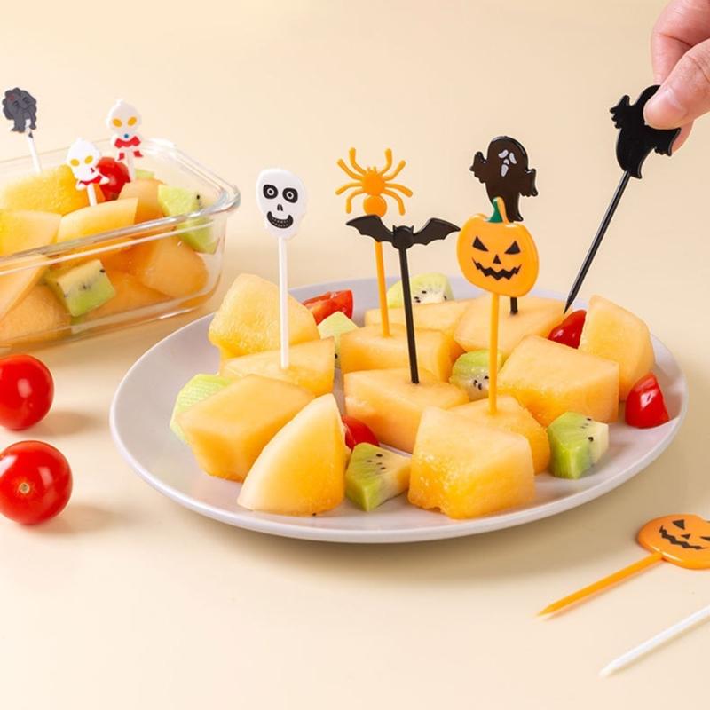 Set of 10 Mini Dessert Fork Halloween Theme Fruit Fork Cute Snack Fork Food Fork