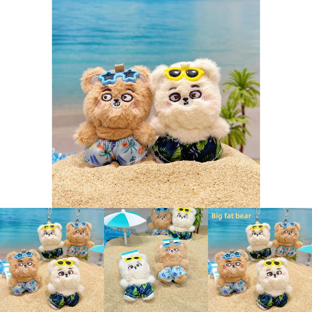Bold Bear Glasses Plush Keychain Pair For Couples Gift Anime Lover