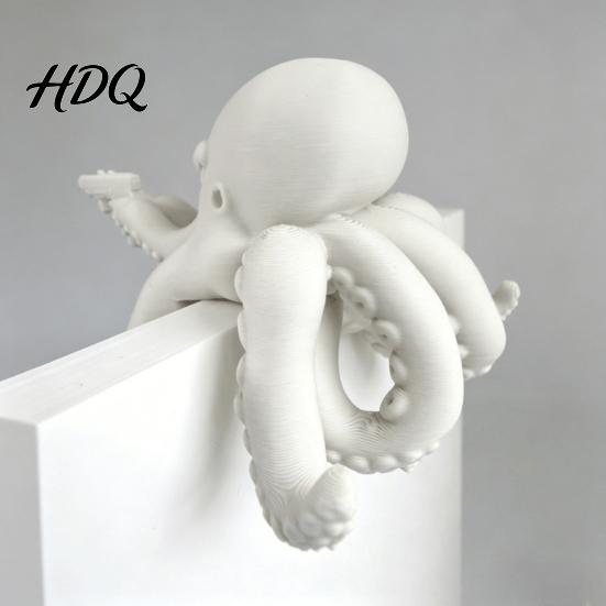 Marine Life Collectibles 3D Printed Octopus Figurine Cute Animal Sculpture for Office Desk Ornaments Computer Monitor Decor Shelf Ornament,