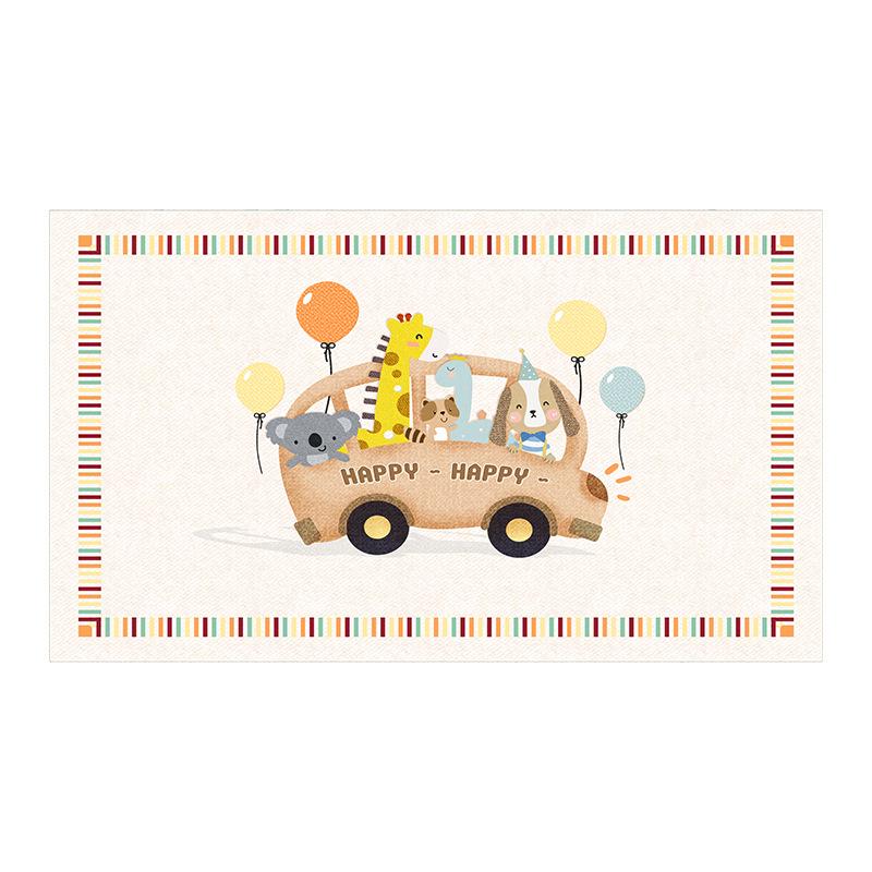 Cartoon-Style Cashmere Bedside Carpet: Dirt-Resistant, Easy-Care, Cool, Thick, Non-Slip Blanket