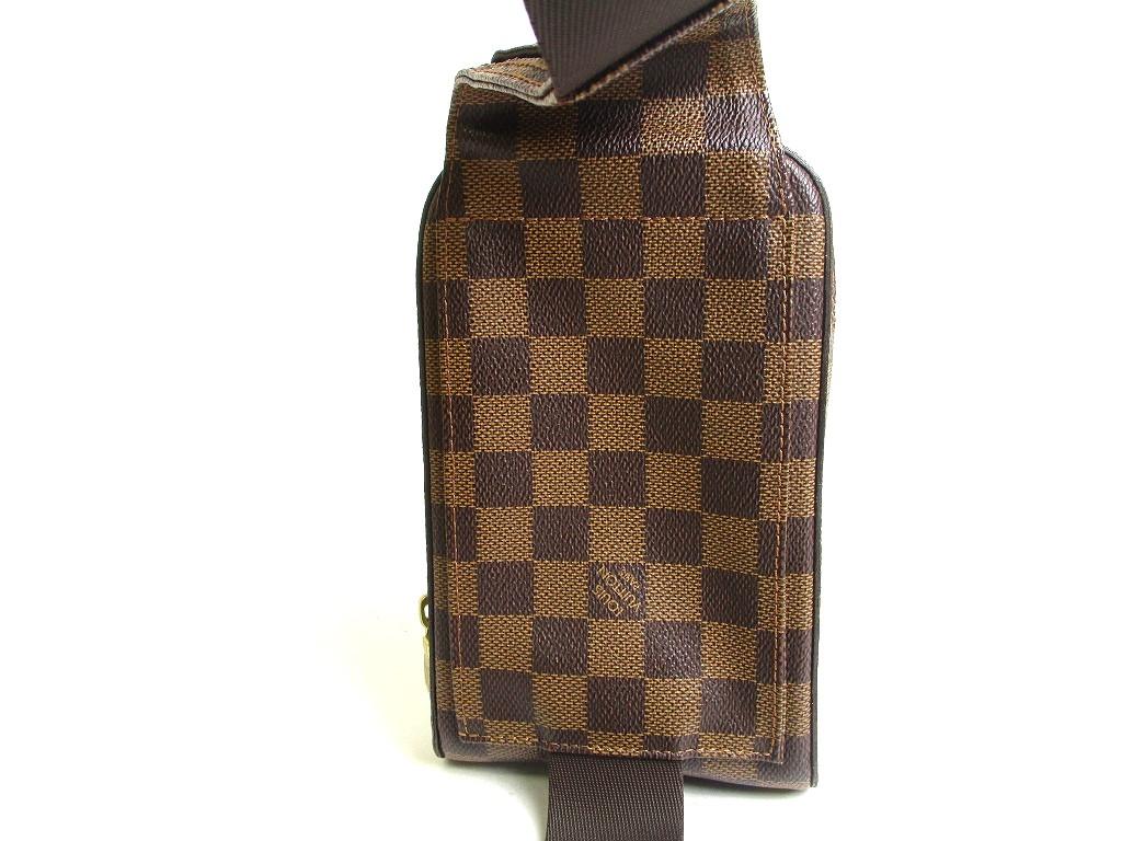 Authentische LOUIS VUITTON Damier Brown Leder Taille Packs Gürteltasche Geronimos #a528 Generalüberholt