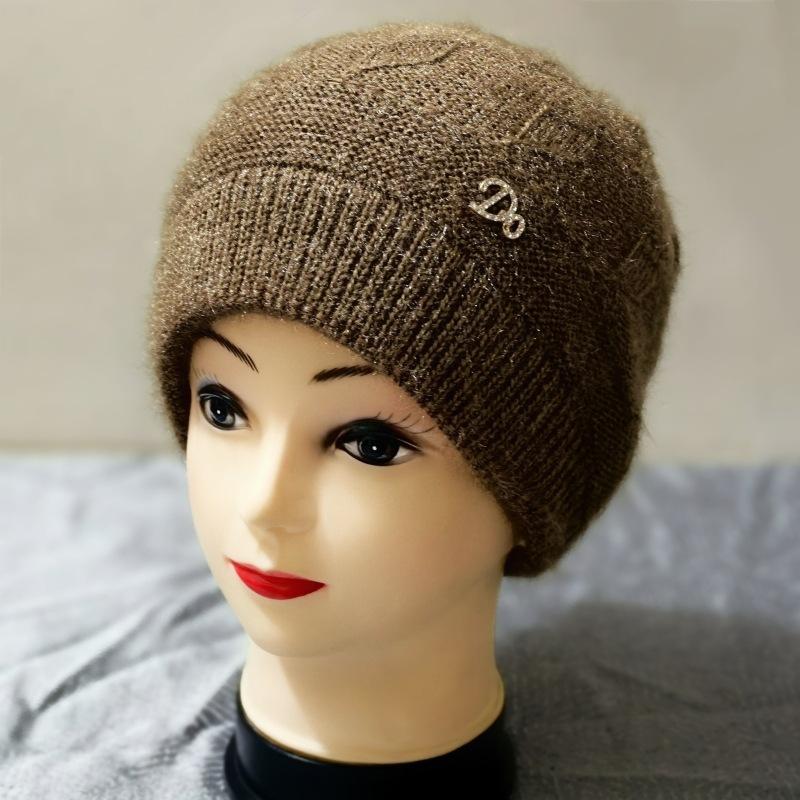 Czapki damskie czapki jesienne i zimowe modne czapki składane uniwersalne pogrubione ciepłe czapki dzianinowe dwuwarstwowe czapki wełniane odporne na zimno na zewnątrz