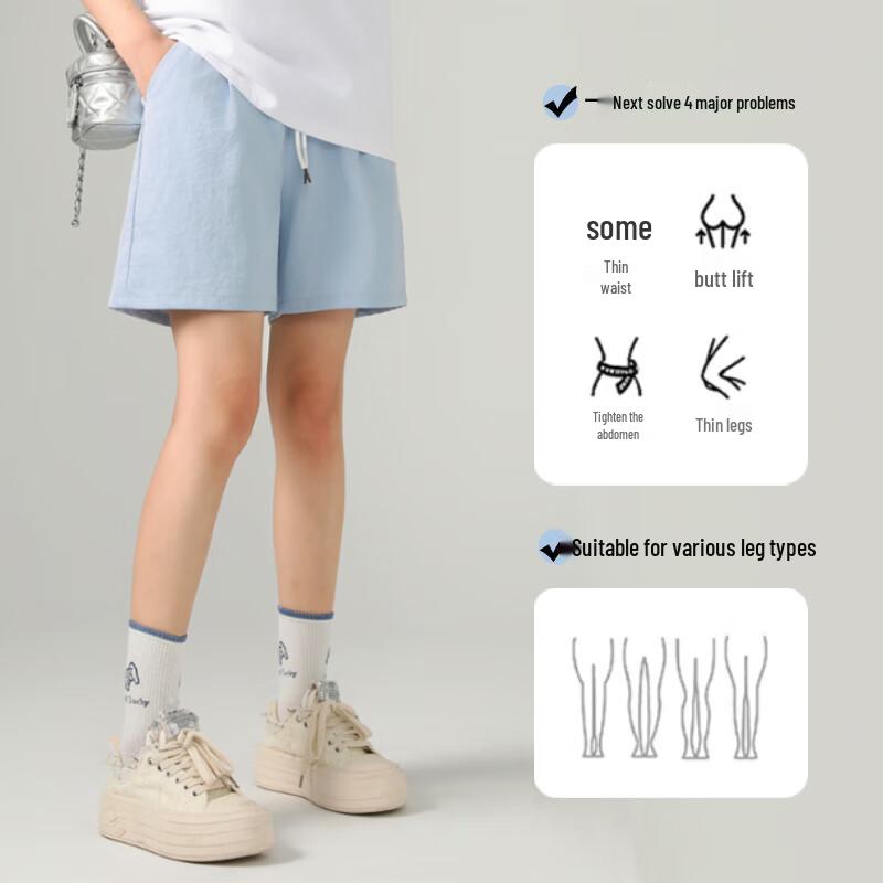 Jeanswest Women's A-Line High-Waisted Shorts with Bear Patch