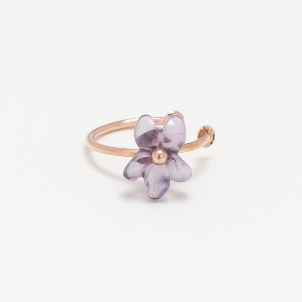 [Official] ESTELLE [WEB Exclusive] Women's Ear Cuff In 10K Pink Gold, March Birth Flower: Violet (0294-0017-0000-0000)