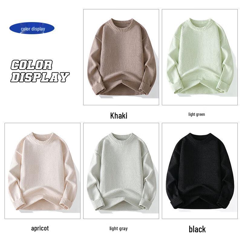 ROMON Men's Warm Round Neck Knit Sweater