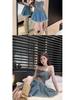 Stylish Plus-Size Strapless Denim Dress: Age-Reducing, Waist-Cinching Suspender Short Skirt for Summer