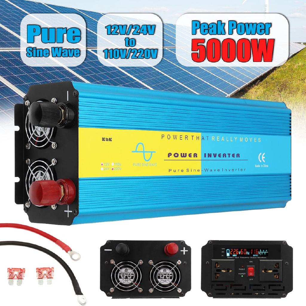 12V 110V Pure Sine Wave Inverter 12V 220V 6000W 5000W 4000W 3000W 2000W Peak Voltage Transformer Converter 60Hz Solar Inverter