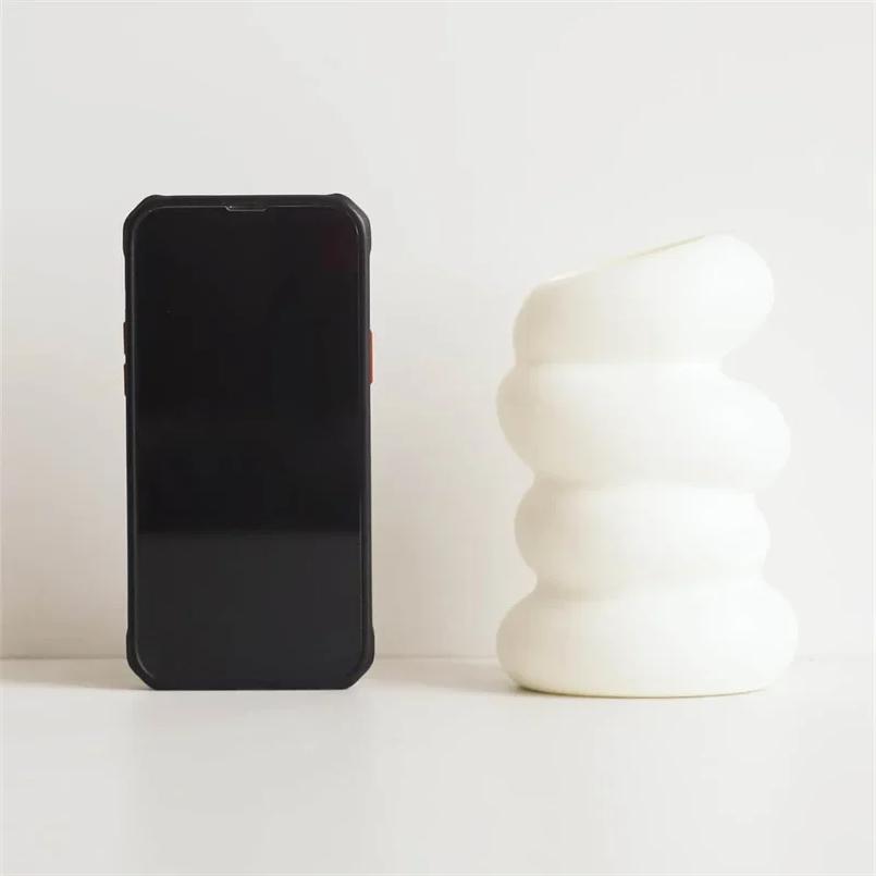 1PC Vase Spiral en Plastique Blanc Nordique Créatif Contenant pour Arrangement Floral Pour Cuisine Salon Chambre Décoration de Maison Ornement