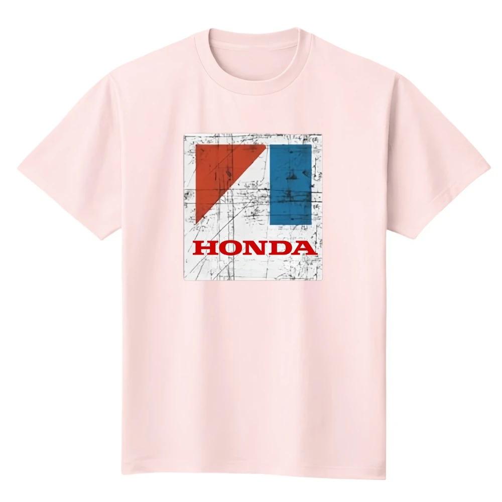 Fashion Summer Honda  Car  Motorcycle Racing Locomotive Men's T-Shirt Printed Locomotive Loose Crew Neck K2Y Short Sleeve