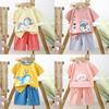 Cartoon Animal Kids Short Sleeve Cotton Pajamas Sets For Summer Playtime