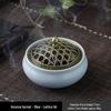 Jingdezhen Celadon Ceramic Three-Legged Small Incense Burner with Ice Crack Glaze and Anti-Scald Lid.