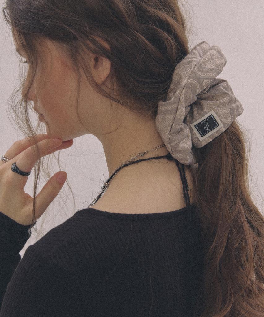 Nff Belle Scrunchie Big-Beige
