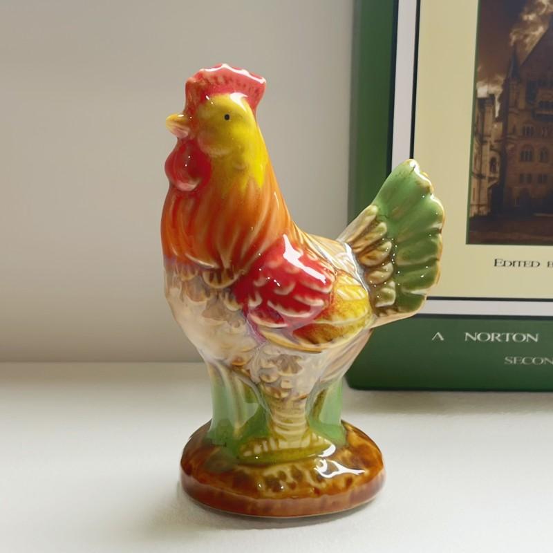 Ceramics Colorful Rooster and Hen Ornaments Ceramic Handicrafts Bedroom Desktop Decoration Housewarming Gift Outdoor Decorations
